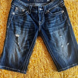 Miss Me Distressed Bermuda Shorts